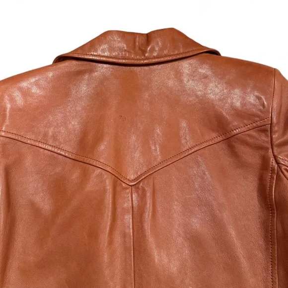 Nili Lotan Alda Lambskin Leather Jacket Sienna Brown XS - Picture 9 of 10